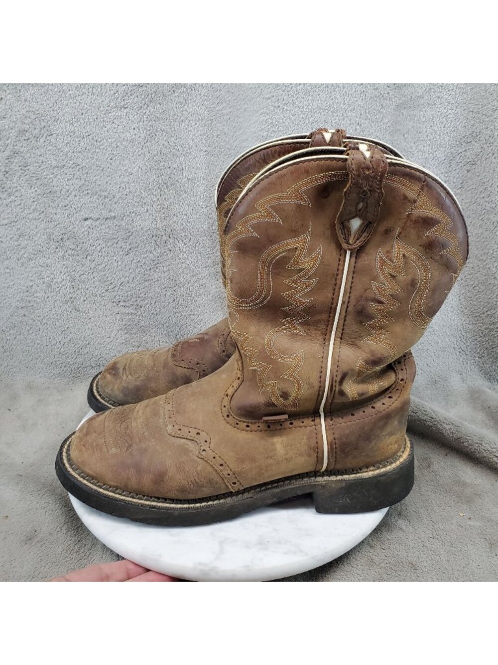 Justin Shoes Womens Size 10 Brown Leather Gypsy Western Boots *Read*